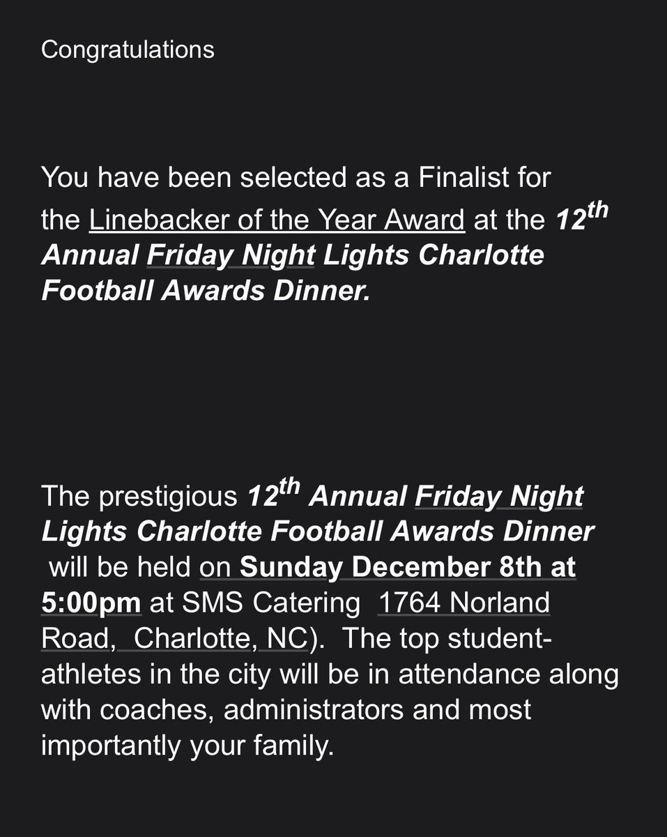 Hunter Eichelberger (@huntereich) on Twitter photo Honored and Blessed to be selected as a Finalist for the “Linebacker of the Year Award” at Friday Night Lights Charlotte Football Awards! <a href="/CHS_CavsFB/">Cuthbertson Football</a> <a href="/SCSportsReport/">Tripp Roakes</a>
<a href="/dukehwt/">Duke Howell</a> <a href="/coach_cmattison/">Cam Mattison</a> <a href="/jnewton35/">Justin Newton</a> <a href="/rjjcrp/">Bob Jenkins</a> <a href="/coacheast_cutty/">Jeremy East</a> Honored and Blessed to be selected as a Finalist for the “Linebacker of the Year Award” at Friday Night Lights Charlotte Football Awards! <a href="/CHS_CavsFB/">Cuthbertson Football</a> <a href="/SCSportsReport/">Tripp Roakes</a>
<a href="/dukehwt/">Duke Howell</a> <a href="/coach_cmattison/">Cam Mattison</a> <a href="/jnewton35/">Justin Newton</a> <a href="/rjjcrp/">Bob Jenkins</a> <a href="/coacheast_cutty/">Jeremy East</a>