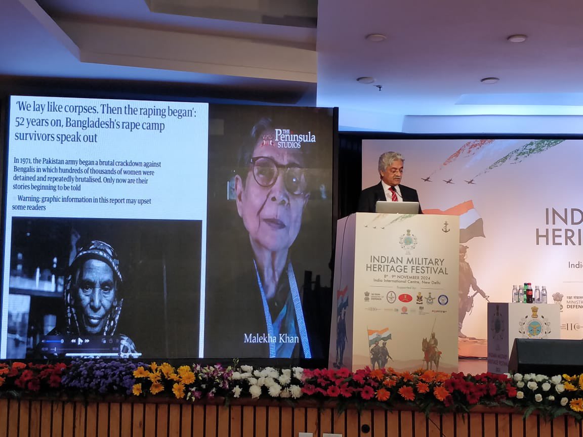 Presenting the story of Liberation of Bangladesh 1971 by #brainstrustindia at #indianmilitaryheritagefestival2024 by <a href="/SubrotoC/">Subroto</a> <a href="/USIofIndia/">United Service Institution of India</a> @MilitaryFest_24 <a href="/IIC_Delhi/">India International Centre(Official Account)</a>