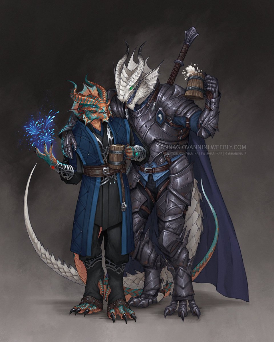 Commission for Rurcipper of him and Seth celebrating at a tavern! ☺️🍻  #dndart