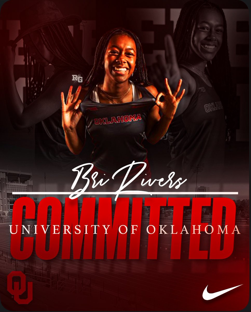 Brianna Rivers (@bririvers11) on Twitter photo Committed‼️A huge thank you to Coach Thomas and <a href="/OU_Track/">Oklahoma T&F & XC</a> for this amazing opportunity and to my parents for always supporting me. And a special thanks to TJ, Margaret, Coach Noel and my SCHS coaches!
#blessed
#BoomerSooner
#trackandfield Committed‼️A huge thank you to Coach Thomas and <a href="/OU_Track/">Oklahoma T&F & XC</a> for this amazing opportunity and to my parents for always supporting me. And a special thanks to TJ, Margaret, Coach Noel and my SCHS coaches!
#blessed
#BoomerSooner
#trackandfield