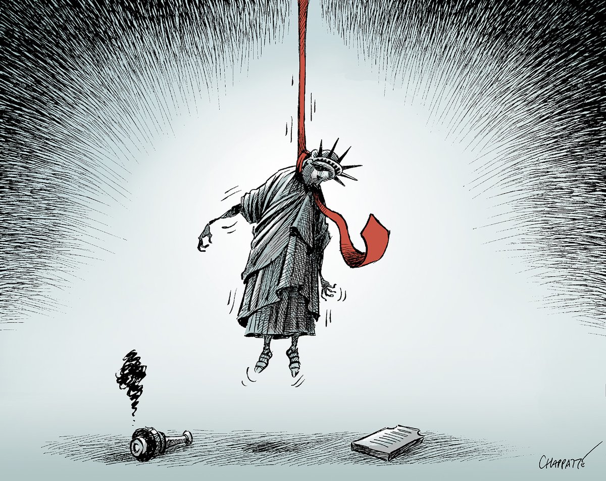 PatChappatte's tweet image. Farewell to America - © Chappatte in Le Temps, Geneva  👉 chappatte.com/en/images/fare…