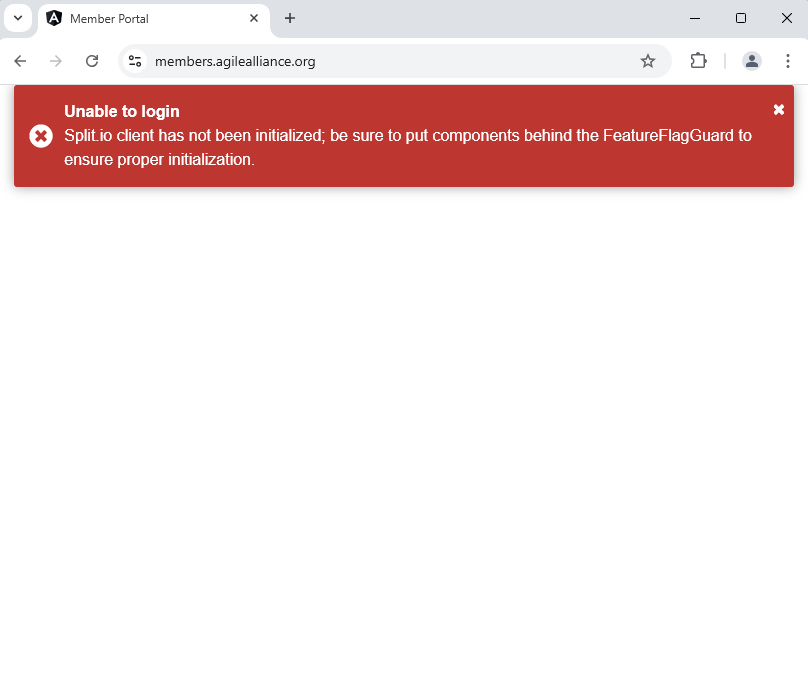 jookiestl's tweet photo. @AgileAlliance The new member portal is angry at me. https://t.co/NohhTyIAX2
