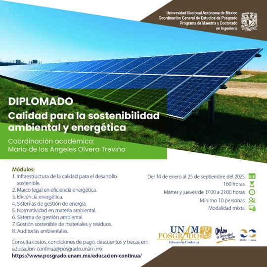 🌏🍃 Te compartimos el siguiente #Diplomado "Calidad para la sostenibilidad ambiental y energética"

📎 posgrado.unam.mx/educacion-cont…