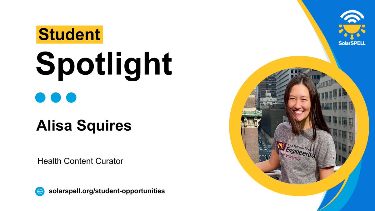 ASU SolarSPELL Initiative (@solarspell) on Twitter photo Thrilled to highlight Alisa, a health content curator & DNP/PhD student in <a href="/asunursing/">ASU Edson College of Nursing and Health Innovation</a>, who has been curating resources on dementia, cognitive impairment & brain health promotion! If you haven't already, check out her blog post atΒ solarspell.org/student-reflecβ¦
<a href="/ASU/">Arizona State University</a> #StudentSuccess Thrilled to highlight Alisa, a health content curator & DNP/PhD student in <a href="/asunursing/">ASU Edson College of Nursing and Health Innovation</a>, who has been curating resources on dementia, cognitive impairment & brain health promotion! If you haven't already, check out her blog post atΒ solarspell.org/student-reflecβ¦
<a href="/ASU/">Arizona State University</a> #StudentSuccess
