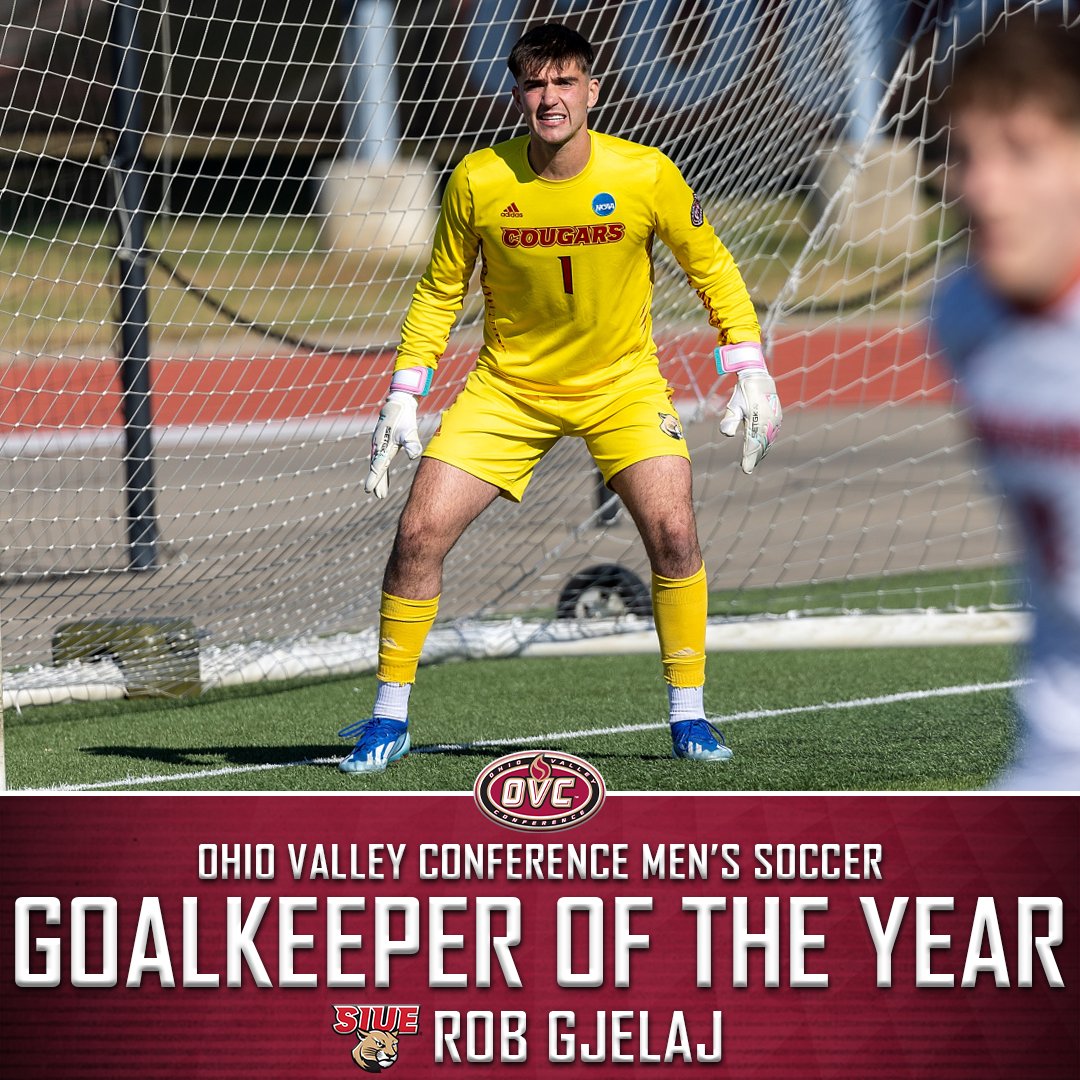 OVCSports's tweet photo. 𝟮𝟬𝟮𝟰 𝗢𝗩𝗖 𝗠𝗲𝗻'𝘀 𝗦𝗼𝗰𝗰𝗲𝗿 ⚽ 𝗚𝗼𝗮𝗹𝗸𝗲𝗲𝗽𝗲𝗿 𝗼𝗳 𝘁𝗵𝗲 𝗬𝗲𝗮𝗿
@SIUEMensSoccer graduate Rob Gjelaj

#OVCit | #RollCougs https://t.co/S9IweEj2Xv