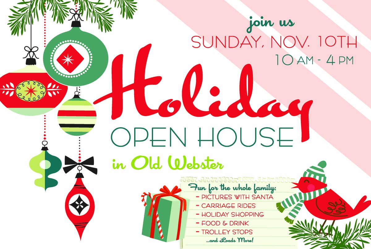 The 38th Annual Old Webster Holiday Open House is kicking off the holiday season with a full day of holiday magic on Sunday, November 10th from 10AM to 4PM.