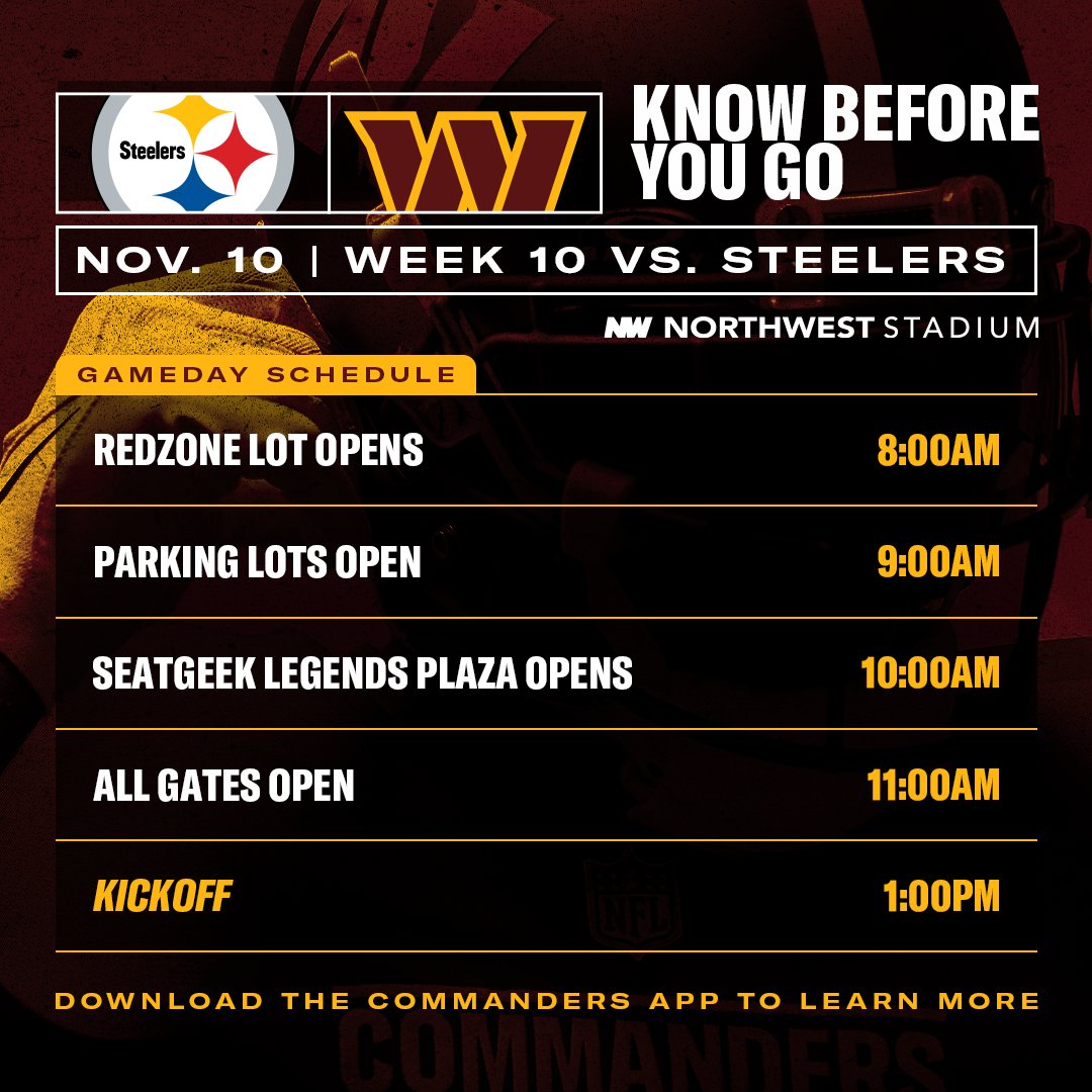 NWStadium's tweet image. TOMORROW!

#PITvsWAS | #RaiseHail