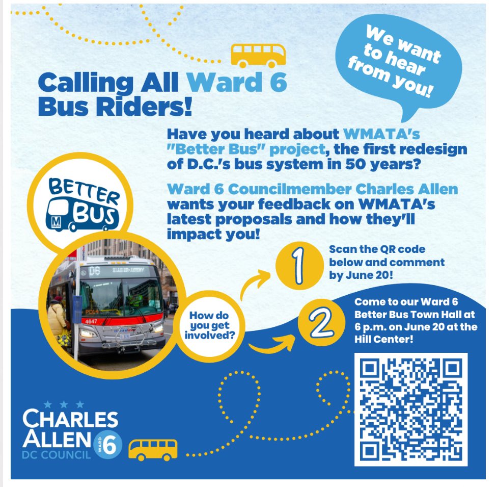 charlesallen's tweet photo. A massive thank you to all my Ward 6 neighbors, ANCs, business leaders, &amp; more that helped weigh in over the last 2 years. More than 500+ weighed in directly with me, and even more to WMATA. The town halls I hosted were also crucial to getting feedback about needed changes. https://t.co/kD835Gp4Bk