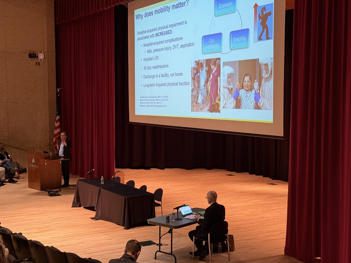 Day 2: Session 5 starts with 
#Bed rest is bad rest. 

Title: Activity and Mobility Promotion throughout the Hospital.
<a href="/Michael/">michael</a> Friedman PT MBA 

<a href="/DrDaleNeedham/">Dale Needham, MD, PhD</a> 
<a href="/icurehab/">Hopkins ICU Rehab</a> 

#ICURehab