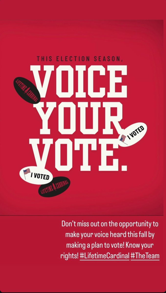 As election day approaches, make sure to go vote because everyone vote matters!! @lifetimecardinal