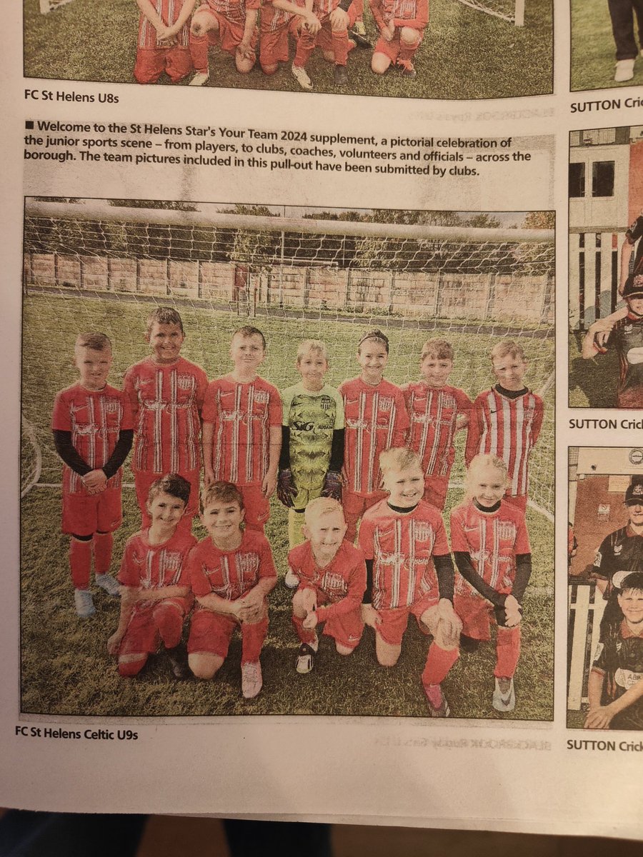 CelticU8's tweet image. The team making it into the @sthelensstar for the celebration of junior sports 
@fcsthelens 
@fcsthelenswomen 
@SIGRoofing