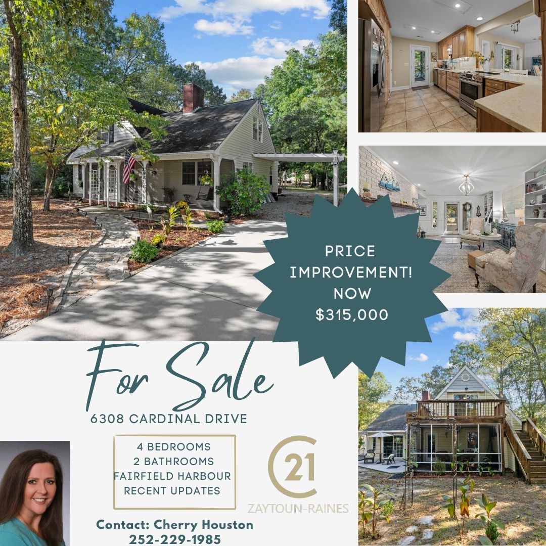 21Raines66872's tweet image. PRICE IMPROVEMENT! Check out this beautiful cottage style home in Fairfield Harbour!! Contact Cherry Houston for more information on this property.
#C21ZR #PriceImprovement #RecentUpdates #NewBernRealEstate #FairFieldHarbourNeighborhood #RelocateNewBern