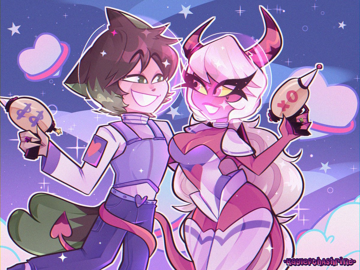 kaylefth's tweet image. ✨🩷Space Patrol Duo: Verosika  and her husband James  reporting for the duty!!💚💫
Commision i finished for @Killer_G_Hardy
-
-
#HelluvaBoss #HelluvabossVerosika #Commission
