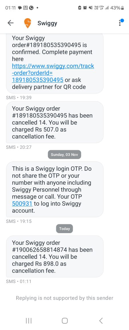 parvez_pathan04's tweet photo. This is how @kfc @KFC_ES @SwiggyCares @Swiggy works they accept the order and prepared also and the agent took the order also and at the last moment they canceled the order &amp;says that the ingredients added in the order is not in stock
I again order and the next order too canceld https://t.co/a6znJzBw4r