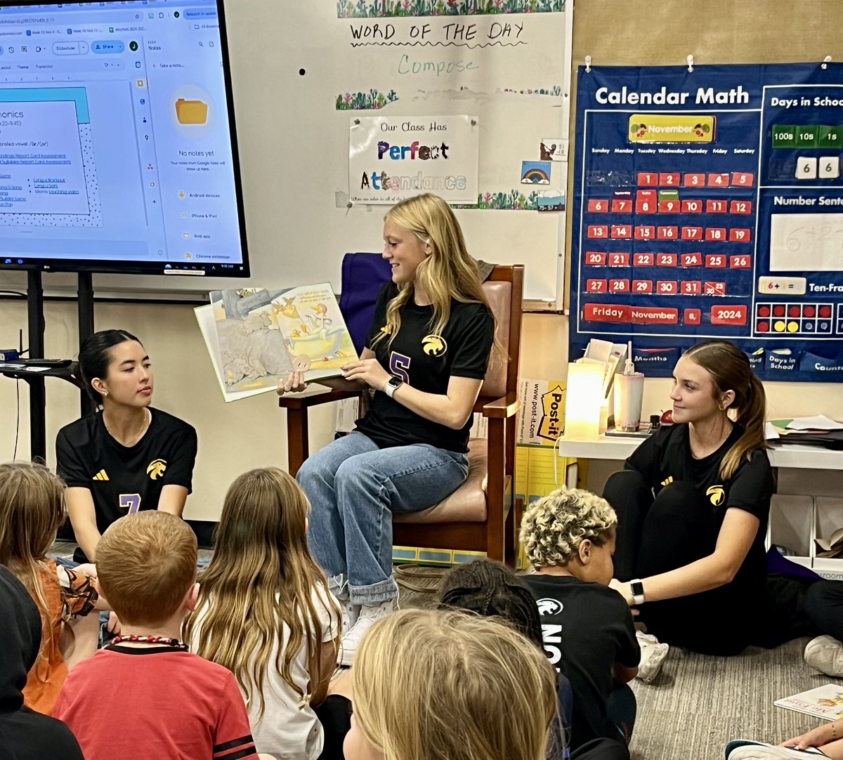 Library_LHHS's tweet photo. Gooooooooooooooooal!  @LibertyHillHS Lady Panther Soccer seniors were our PantherTales guest readers at Noble Elementary this morning—thanks to the team and the LNES library for all their help in bringing the joy of reading to our little Panthers! https://t.co/fYXhnbsA2U