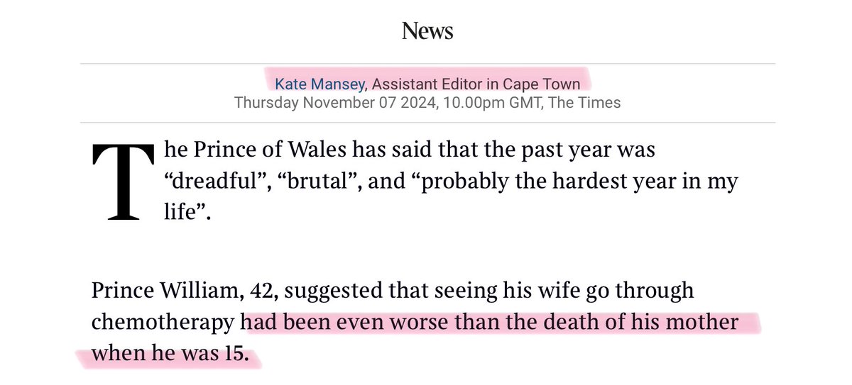 Are royal reporters aware of the role they play in fuelling the flames of hate and horrible trolling of our Prince and Princess of Wales?

Behold:
1) here’s how Kate Mansey of <a href="/thetimes/">The Times and Sunday Times</a> opens her article 
2) same article, here’s what Prince William actually said, the direct quote