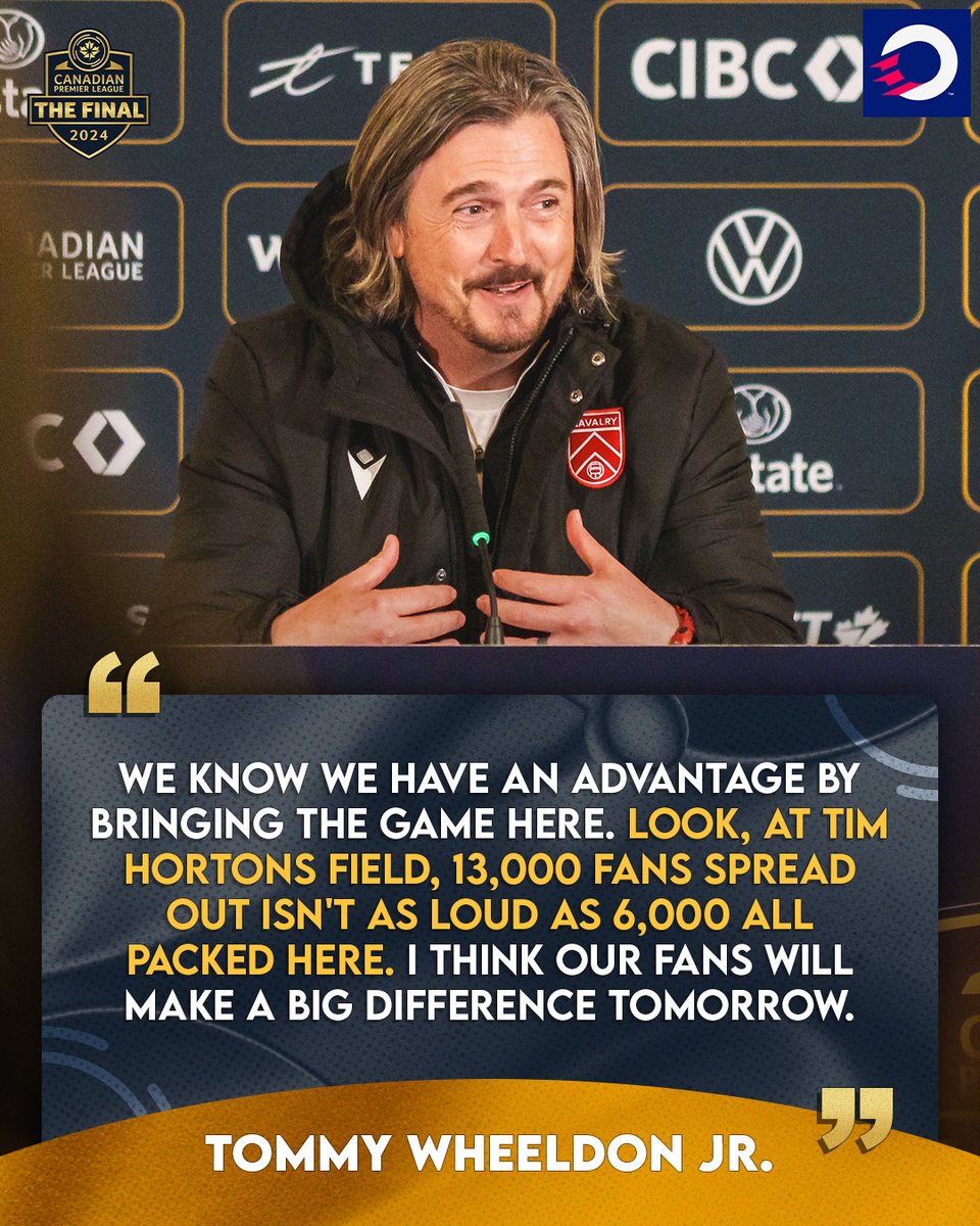 .<a href="/CPLCavalryFC/">Cavalry FC</a> head coach Tommy Wheeldon Jr. on the home advantage 👀

#CanPL