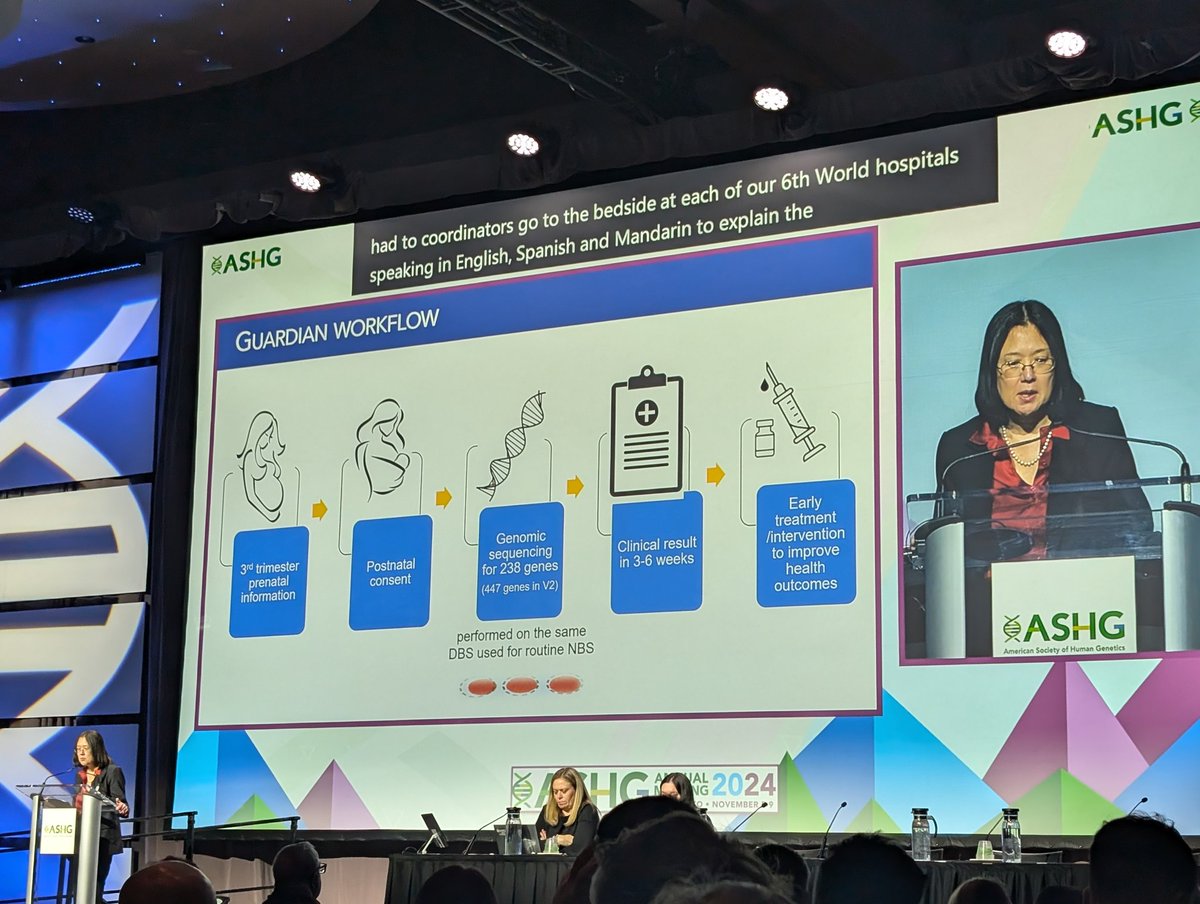 Claudia Gonzaga-Jauregui (@cgonzagaj) on Twitter photo Awesome talk by <a href="/WendyKChung/">Wendy Chung</a> on the results of the first 10,000 samples screened through the GUARDIAN genomic newborn screening pilot program in New York! #ASHG24 #ASHG2024 Important insights into the implementation of genomic sequencing for early diagnosis of #RareDiseases Awesome talk by <a href="/WendyKChung/">Wendy Chung</a> on the results of the first 10,000 samples screened through the GUARDIAN genomic newborn screening pilot program in New York! #ASHG24 #ASHG2024 Important insights into the implementation of genomic sequencing for early diagnosis of #RareDiseases