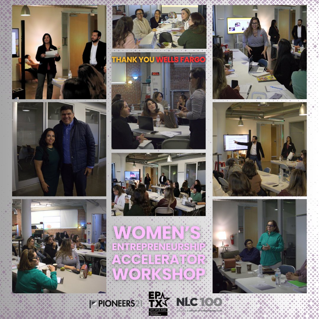 🌟 Week 5 of the Women's Entrepreneurship Accelerator Workshop is complete! 🌟Thank you to the wonderful speakers from <a href="/WellsFargo/">Wells Fargo</a> . 

A special thank you to @eptxecondev and <a href="/leagueofcities/">National League of Cities</a> for the funding that made this accelerator possible! 🙏🚀💪

#womeninbusiness #elpaso