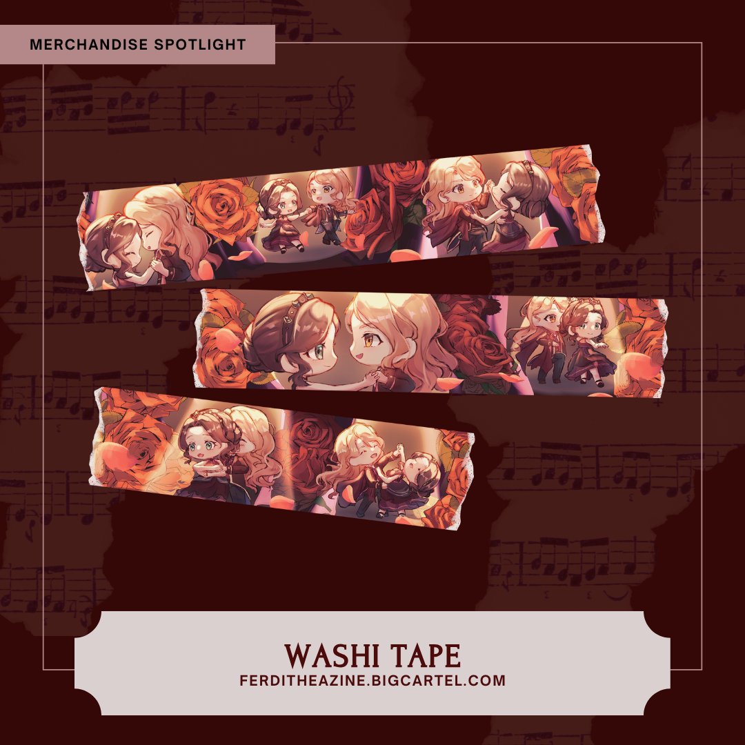 zineferdithea's tweet photo. 🐝MERCH SPOTLIGHT🌹

The next merch item we wish to showcase is this lovely dance themed washi tape designed by @LumaGalaxyStar! You can find it in our full bundle and merch bundle.

🌹Check it out in our shop: https://t.co/Ki9oAO5QOh https://t.co/mlrm6vMEhZ