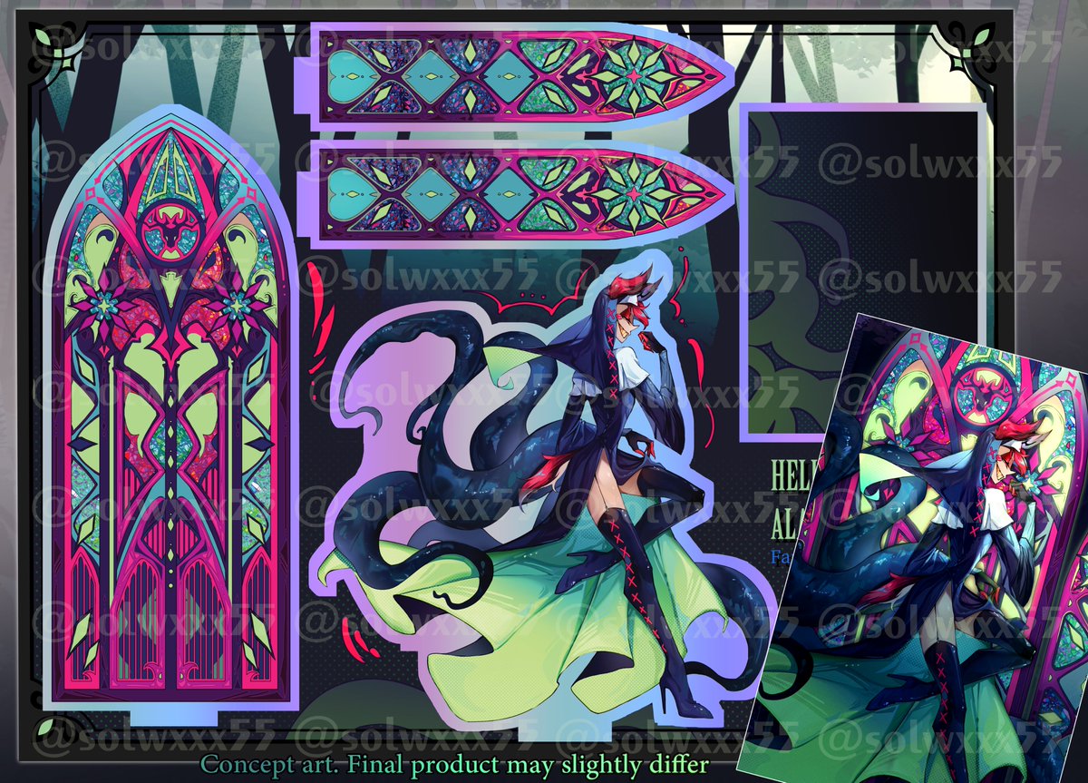 Hellish piety: Alastor Arcylic Standee

First one out of four, will go up for PRE-ORDER on 11/11 at 8pm GMT/3 pm EST on 3t5y and my shop (if i finish setting it up)

- 25€/27$ + free postcard
- Will come in an acrylic block

<a href="/HellishMerchHub/">Hellaverse Merch Hub</a> #HazbinHotel #HazbinHotelAlastor