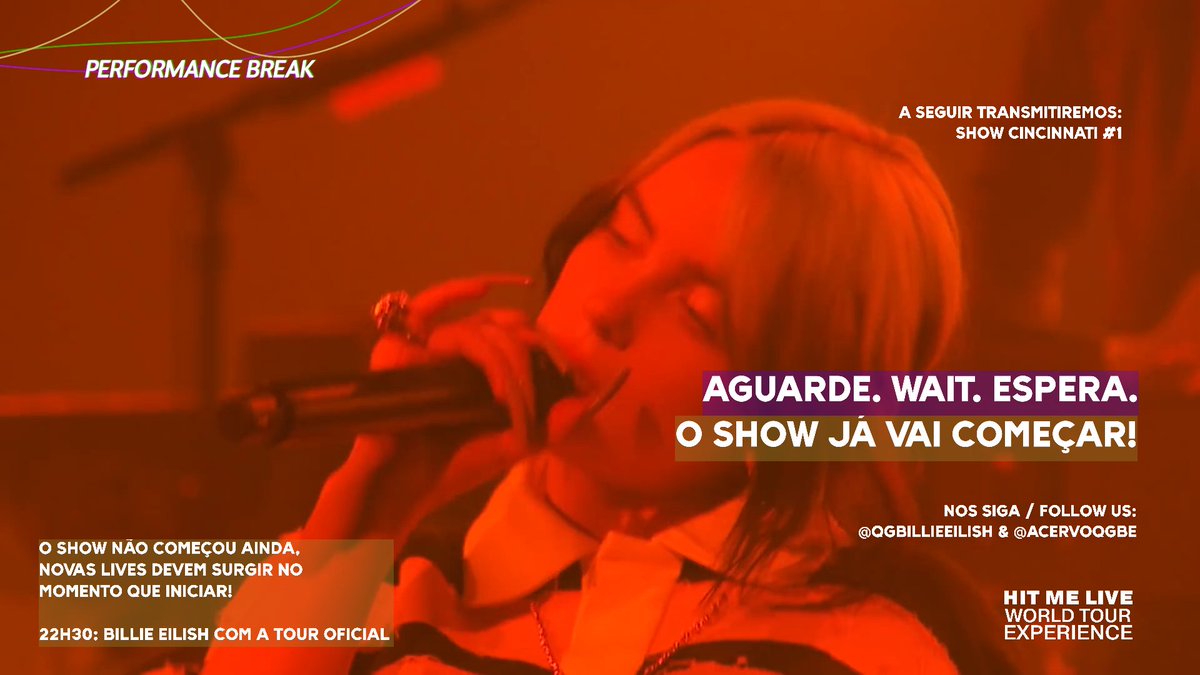 Estamos ao vivo na Twitch para transmitir o show de hoje para vocês. 💙

O set de Billie Eilish deve começar às 22h30.

Sintonizem: twitch.tv/AcervoQGBE