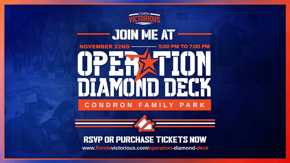 Tybo (@tyboevans) on Twitter photo Come join me at Condron Family Ballpark on November 22nd! <a href="/Fl_Victorious/">Florida Victorious</a> is hosting the 2nd annual Operation Diamond Deck from 5-7pm. π
Get your tickets by clicking the link below:
floridavictorious.com/operation-diamβ¦ Come join me at Condron Family Ballpark on November 22nd! <a href="/Fl_Victorious/">Florida Victorious</a> is hosting the 2nd annual Operation Diamond Deck from 5-7pm. π
Get your tickets by clicking the link below:
floridavictorious.com/operation-diamβ¦