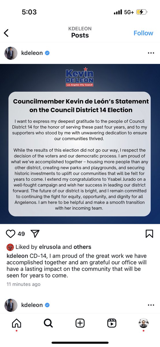 GustavoArellano's tweet image. BREAKING: LA councilmember Kevin de León has conceded defeat to @YsabelJuradoLA in their District 14 race. Historic win, historic defeat — columna to come…