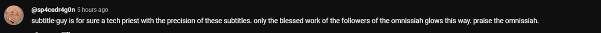 I did subtitles for the first time today - i'm glad they are appreciated! 🩷