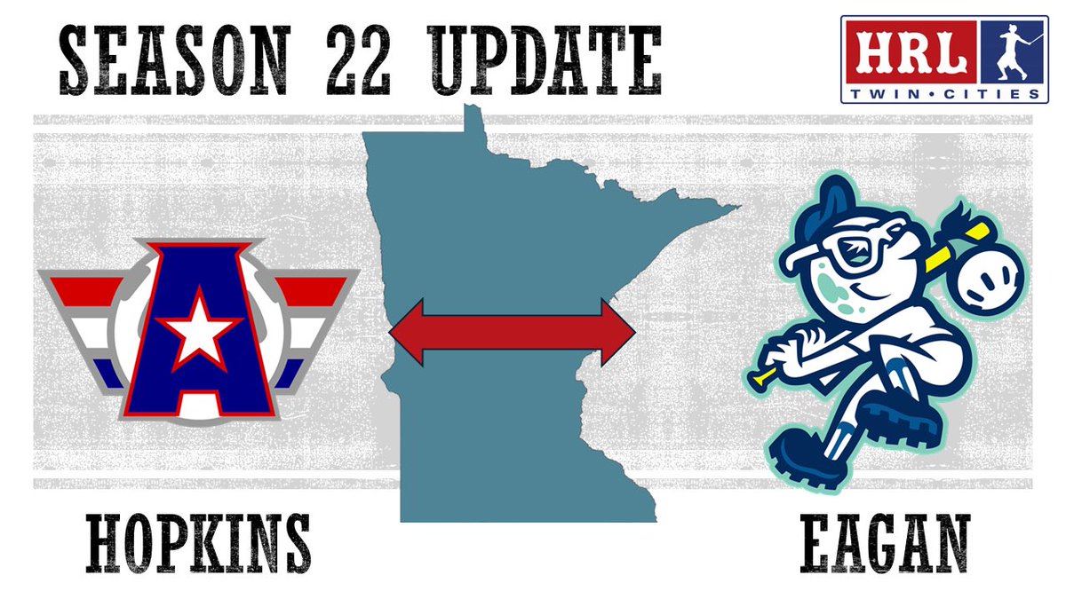 HRL: Twin Cities (@hrltwincities) on Twitter photo Season 22 Update!
The <a href="/hrlAmericans/">HRL Americans</a> and <a href="/HRLTourists/">HRL Tourists</a> will be swapping cities!
The Americans are heading to Eagan after 8 years in Hopkins as the Diamondbacks/Americans.
The Tourists live up to their bio and are heading to Hopkins following their first year in Eagan. Season 22 Update!
The <a href="/hrlAmericans/">HRL Americans</a> and <a href="/HRLTourists/">HRL Tourists</a> will be swapping cities!
The Americans are heading to Eagan after 8 years in Hopkins as the Diamondbacks/Americans.
The Tourists live up to their bio and are heading to Hopkins following their first year in Eagan.
