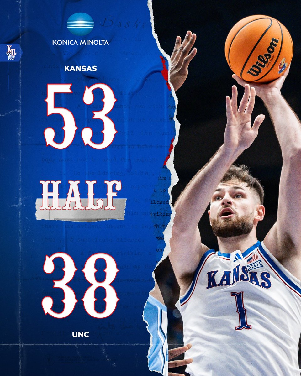 Up at the half.

#RockChalk | <a href="/KonicaMinoltaUS/">Konica Minolta US</a>