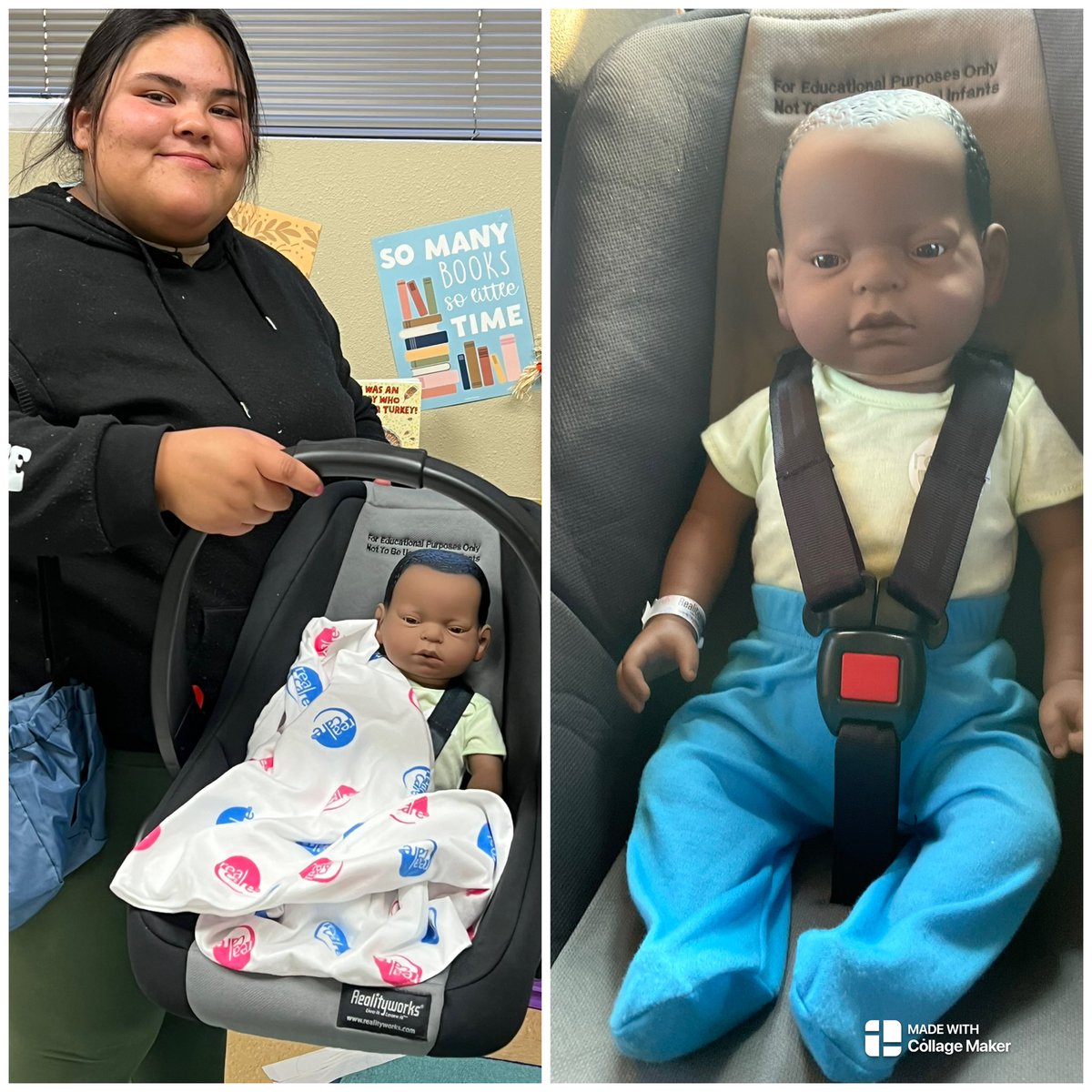 TISD_EduProgram's tweet photo. Exciting and interesting week for our student teachers! Finally, they were able to take home our Real Care Babies. They will be amazing parents and caregivers some day! #TISDProud #TISD_EduProgram @edecena_TISD https://t.co/4VwhXa3mSw