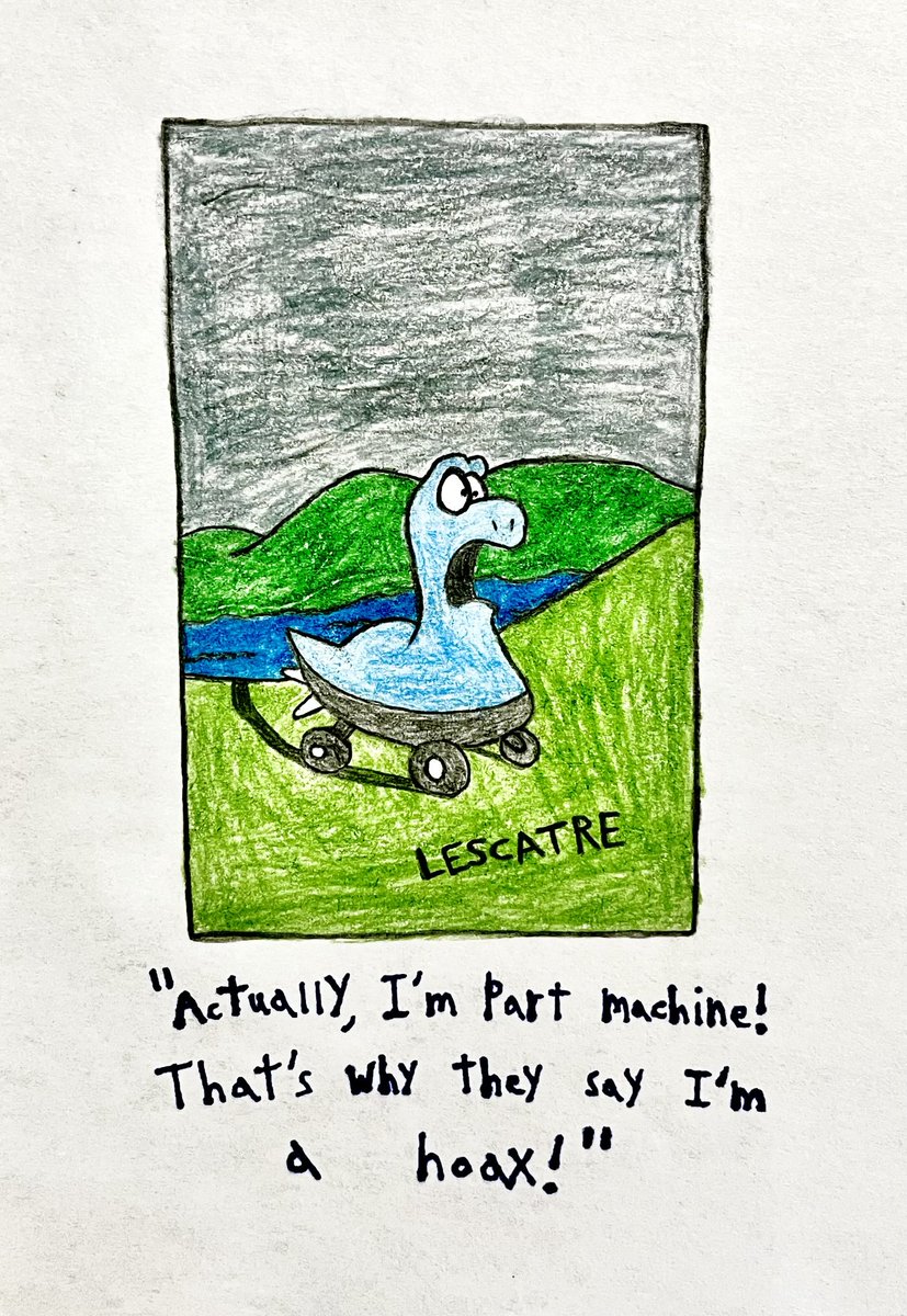 LescatreLibrary's tweet photo. A better mix — November 8th, 2024 — Copyright © 2024 Lescatre Production Gags, Inc. All Rights Reserved. #Art #Cartoonist #ComicStrip #TraditionalAnimation #LochNess #LochNessMonster #PartMachine #Scotland #ExpeditionX #Humor #Lescatre https://t.co/DxON1AFsIX