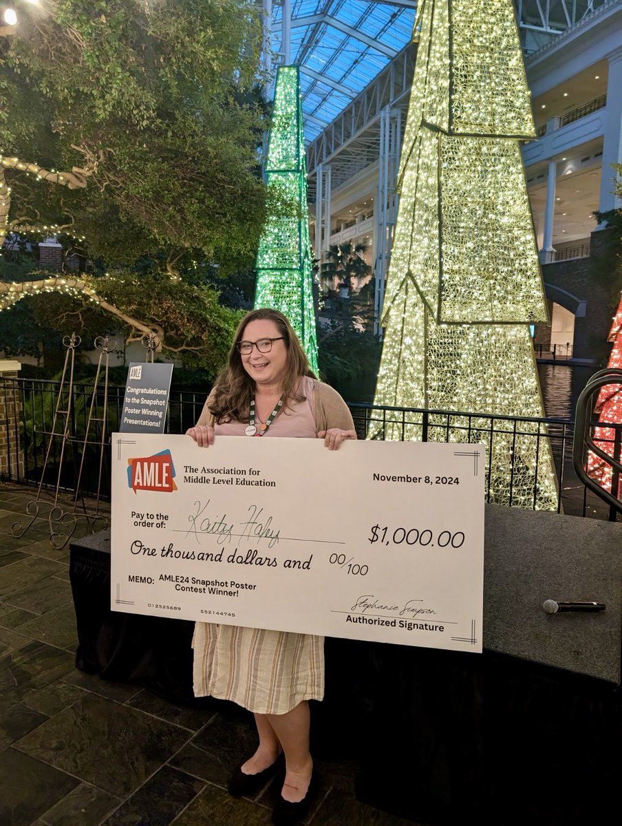Shout out to <a href="/NJAMLE/">NJAMLE</a> leadership team member, <a href="/kaity_haley/">Kaity Haley</a>, for WINNING the Snapshot Poster Contest at #AMLE24! Incredible job! So proud to have her as part of #NJAMLE! <a href="/AMLE/">AMLE</a>