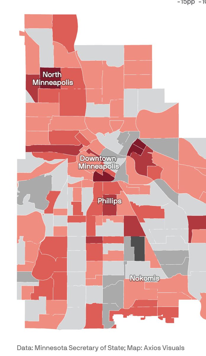 Charlie Rybak (@charlierybak) on Twitter photo Phenomenal map here from Axios and <a href="/kystokes/">Kyle Stokes</a>. Best Trump precincts in Minneapolis (he was 25% or less in all of them) were in Elliot Park, North Loop, Marcy Holmes, Dinkytown, Midtown, East Phillips, Lind-Bohanon, Shingle Creek, Marshall Terrace, Wenonah, and Downtown West. Phenomenal map here from Axios and <a href="/kystokes/">Kyle Stokes</a>. Best Trump precincts in Minneapolis (he was 25% or less in all of them) were in Elliot Park, North Loop, Marcy Holmes, Dinkytown, Midtown, East Phillips, Lind-Bohanon, Shingle Creek, Marshall Terrace, Wenonah, and Downtown West.