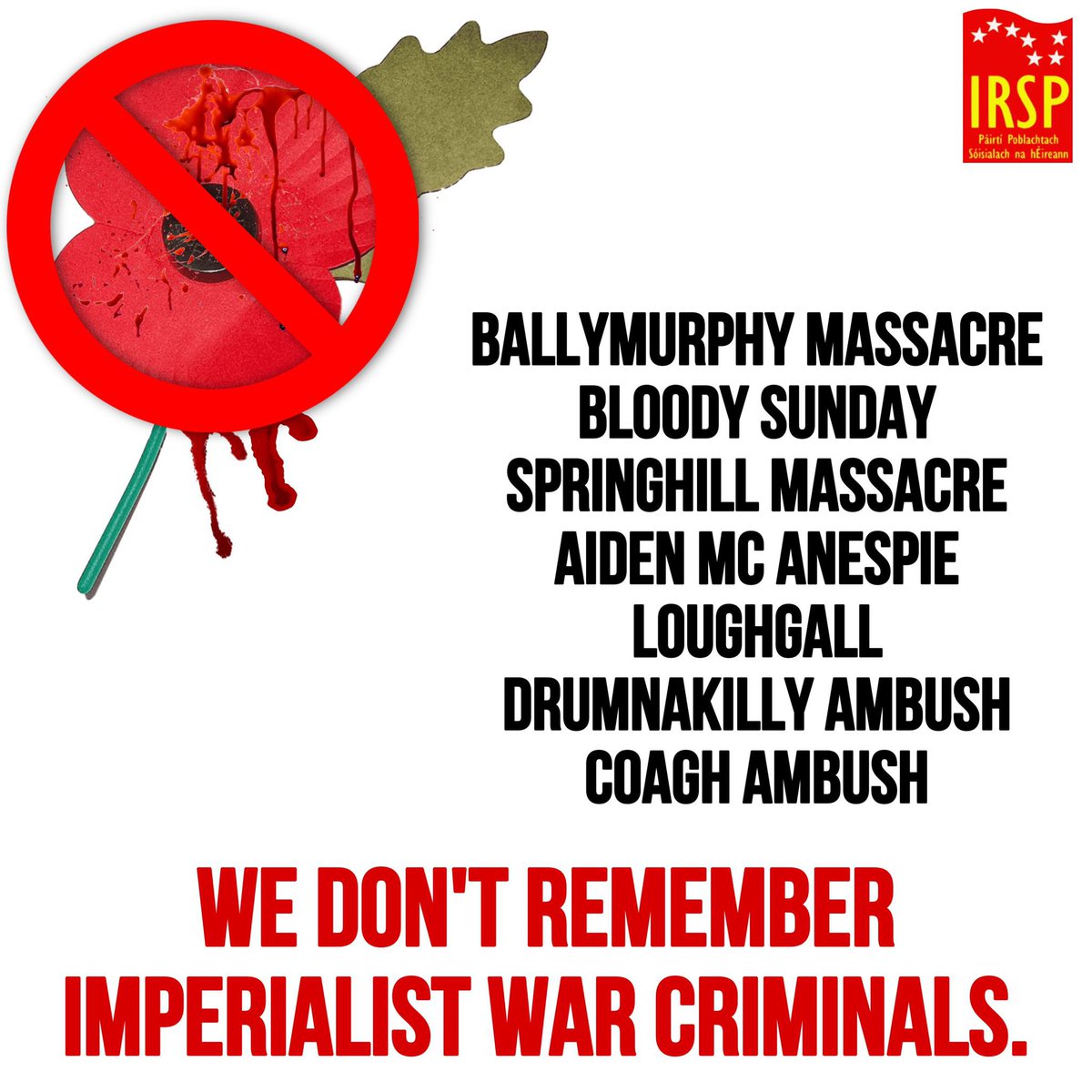 irspireland's tweet photo. Attending Remembrance Sunday is an affront to the victims of British imperialism, not only in Ireland but across the globe.

The IRSP recognizes that Unionists, like all people, have the right to remember their dead in their own way. However, Michelle O’Neill has no mandate to attend this event on behalf of the Republican community—she acts solely as an individual. It is now up to Sinn Féin and its members to distance themselves from this choice.

These gatherings ultimately serve to glorify and validate British imperialist actions, both in Ireland and elsewhere.

While Michelle O’Neill will remember those who caused suffering within our communities for standing against oppression—perpetrating massacres and injustices—the IRSP will focus on honoring the victims within our own communities, their families, and the fallen volunteers who sacrificed everything in opposing imperialism and occupation.

If Michelle O’Neill and Sinn Féin had any true integrity, they would rethink this immoral decision.