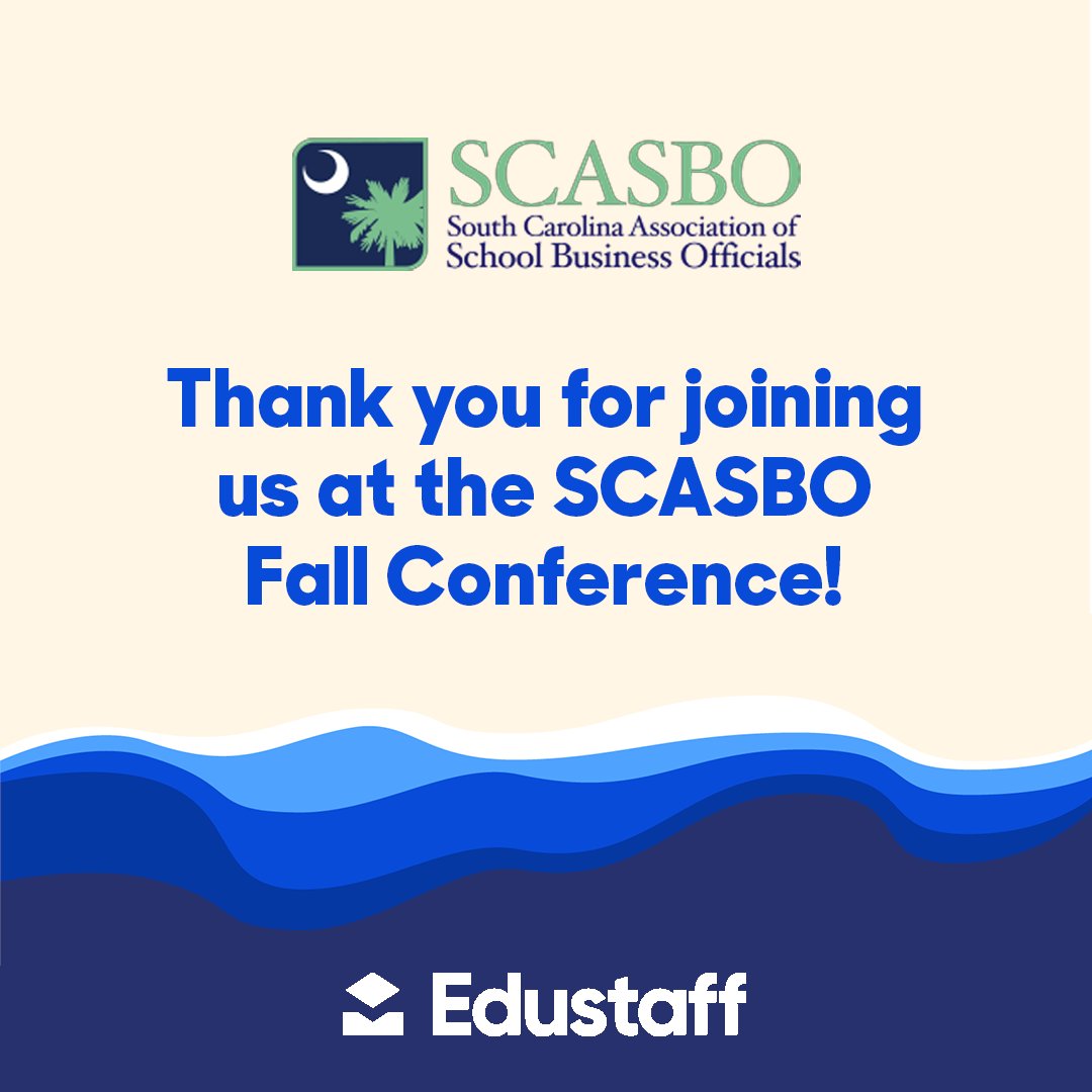 EdustaffLLC's tweet image. Thank you to everyone who joined us at the #SCASBO Fall Conference! Weren’t able to make it? Contact us at sales@edustaff.org to learn how you can partner with us!

#SupportForSchools #EducationSolutions #excellenceinstaffing #Edustaff
