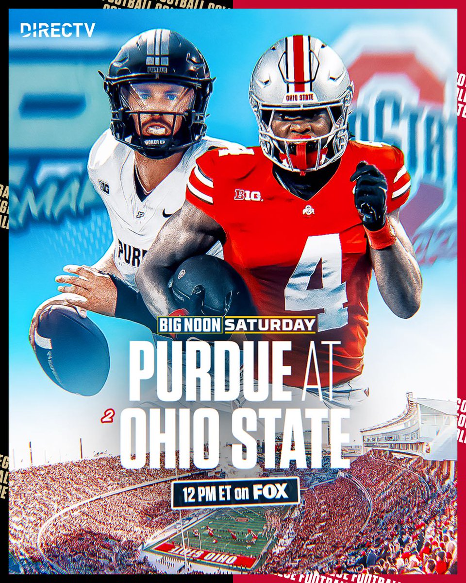 After a huge win against Penn State, the 2nd ranked Buckeyes are back on Big Noon to face off against Purdue! It all starts at 10 am Eastern with @BNKonfox, then it’s Purdue-Ohio State at noon, only on FOX!