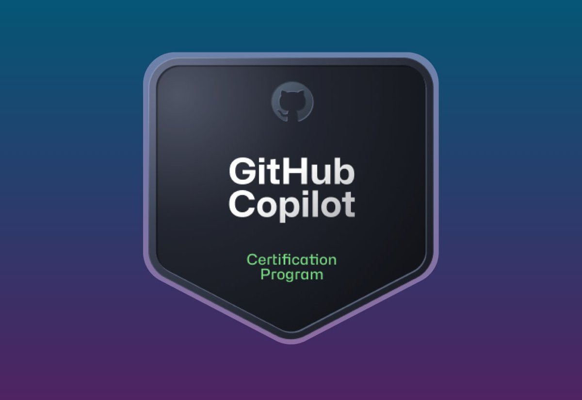 github's tweet image. The GitHub Copilot certification is now available! Validate your skills and enhance your expertise in AI-powered development. ✅ 

Register now ⬇️
resources.github.com/learn/certific…