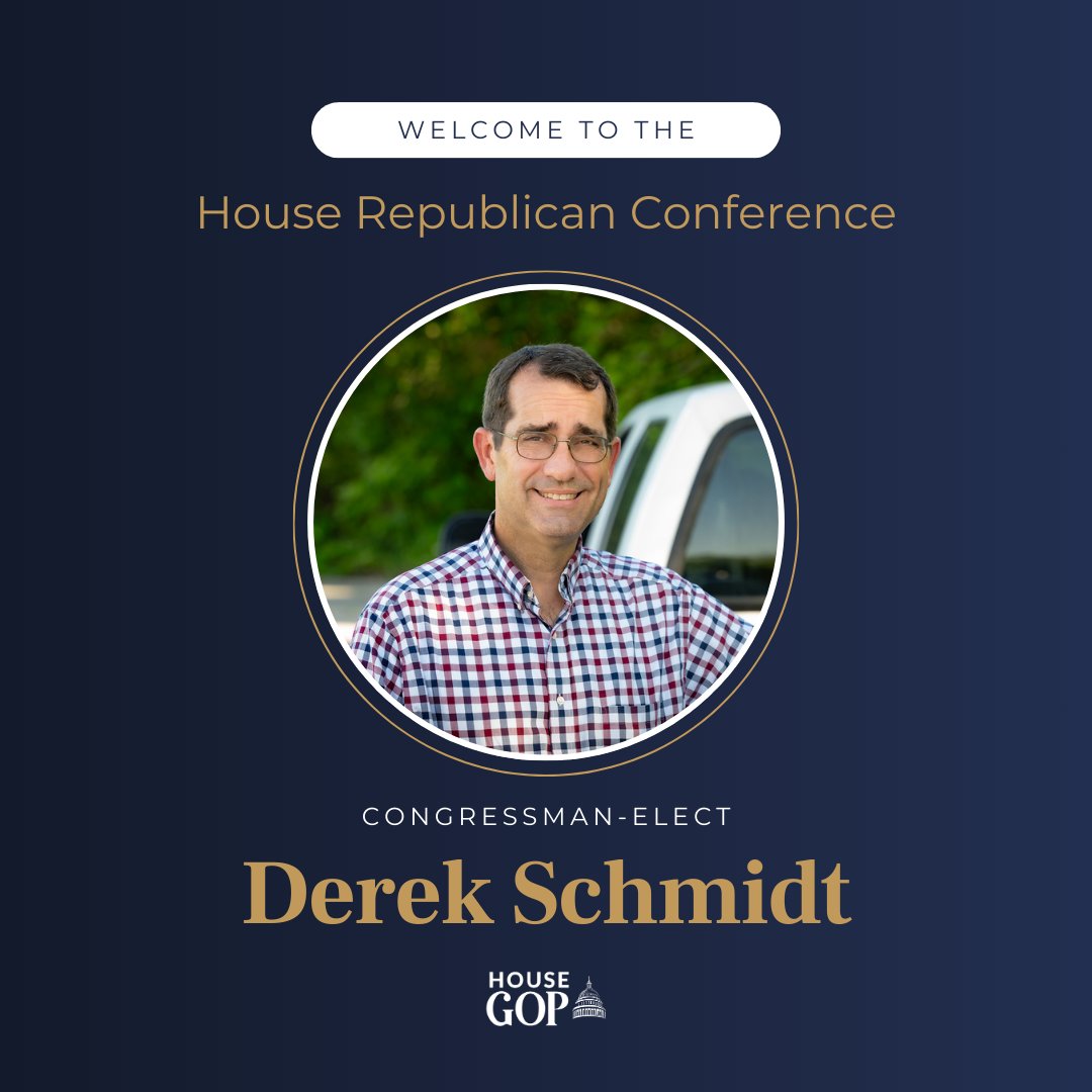 House Republican Conference is honored to introduce Congressman-elect Derek Schmidt, representing Kansas’ 2nd Congressional District. Welcome to the House Republican Conference!