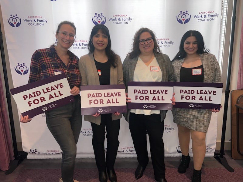 Our WorkLife Law team with <a href="/WorkFamilyCA/">Work & Family CA</a> today! #PaidLeaveForAll