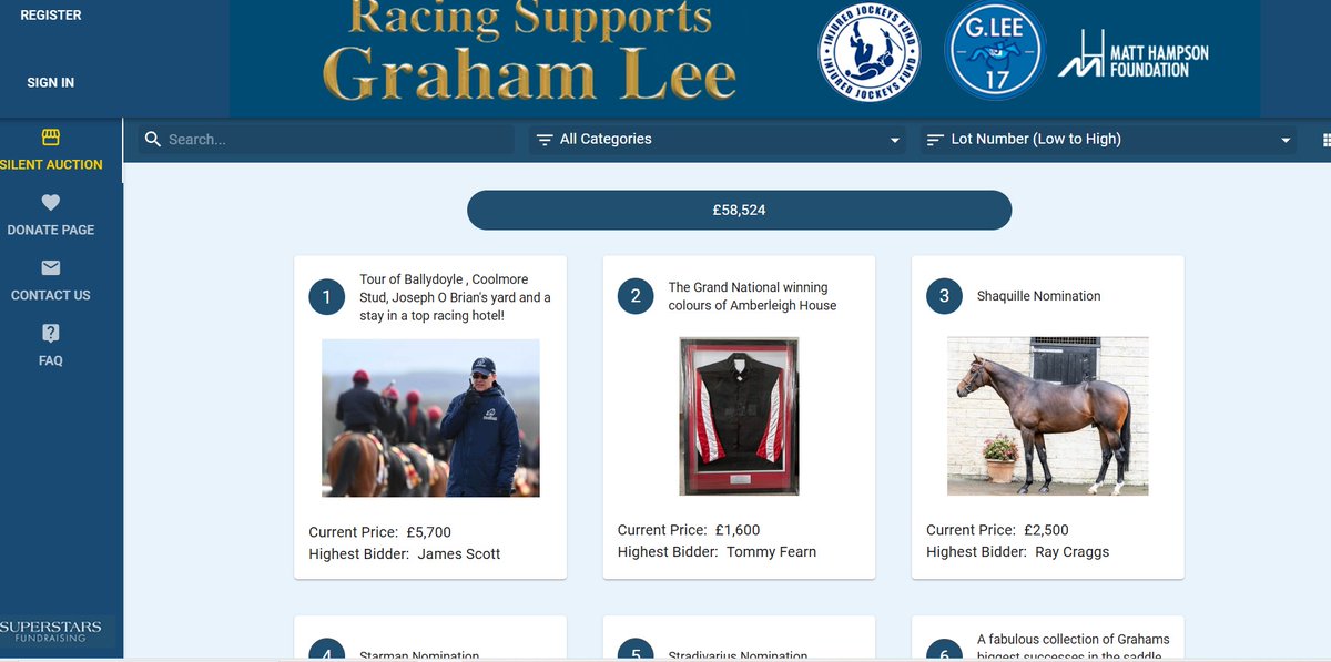As they say its the final countdown
BUT, there is still time to bid on the amazing prizes
Bidding Closes 10pm tomorrow (Sat 9th)
We are blown away with your support
Thank you, Thank you,Thank you
<a href="/glee17ijf/">G.Lee17</a> <a href="/IJF_official/">Injured Jockeys Fund</a> <a href="/Hambofoundation/">Matt Hampson</a> <a href="/yorkracecourse/">York Racecourse</a> 
superstars-auctions.com/racingsupports…