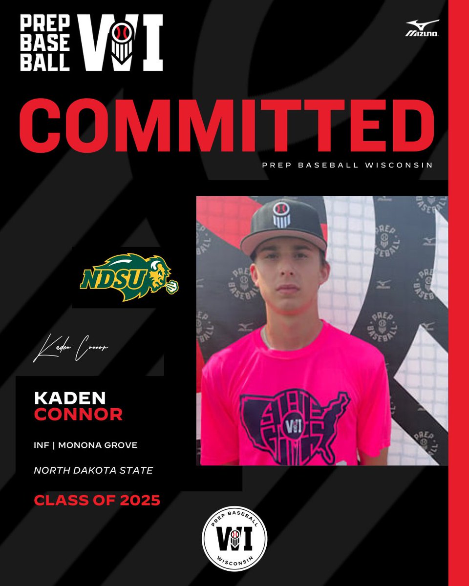 PrepBaseballWI's tweet photo. INF Kaden Connor (Monona Grove, 2025) commits to North Dakota State.

Connor was a standout at the #WIStateGames this summer, prior to his commitment. He is currently ranked No. 14 in the Badger State.

(@NDSUbaseball | @MG_Baseball1)

#WIStateGamesCommit

👤 https://t.co/Ai7NDegAIl