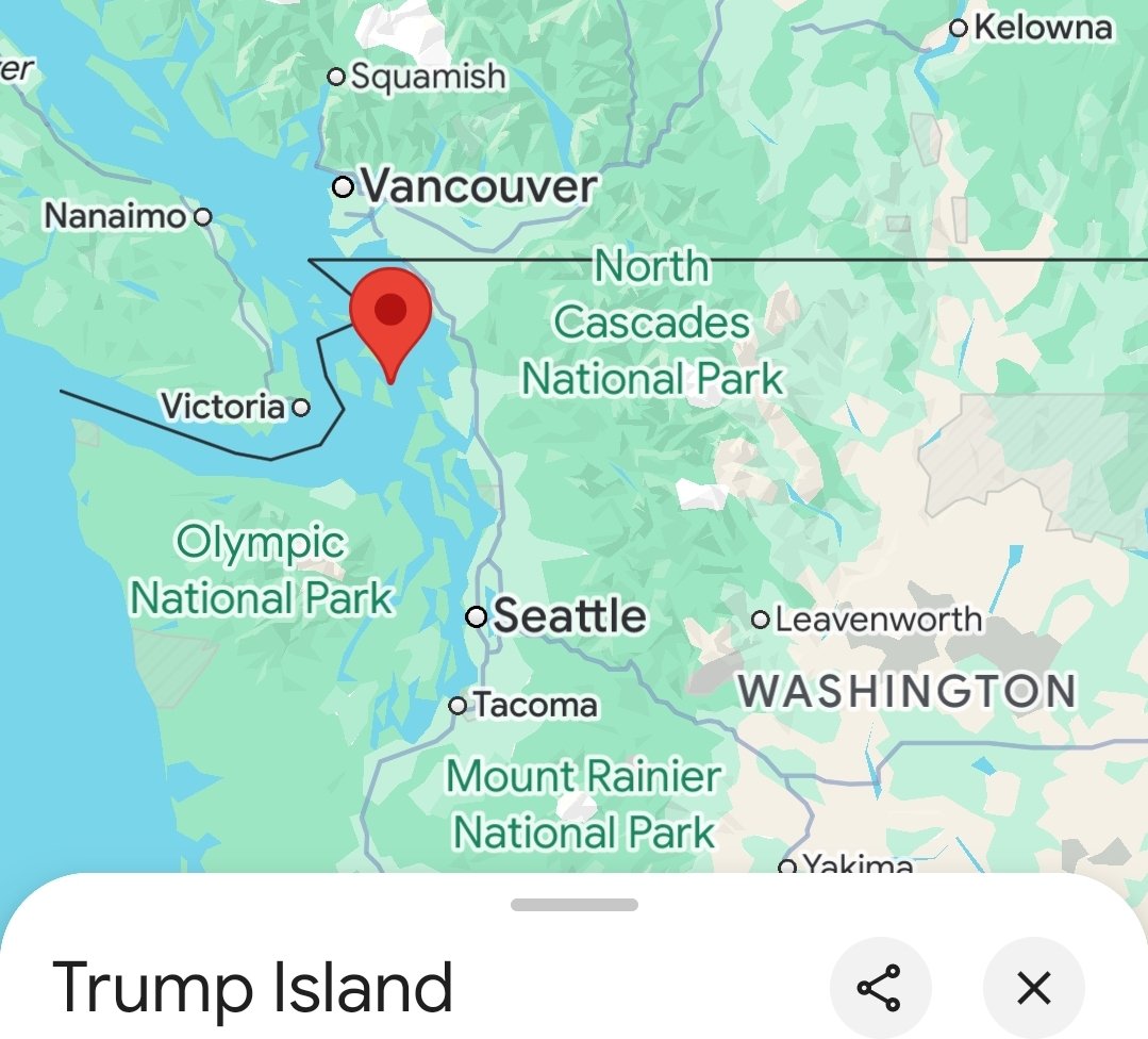 AllOverTheMapYT's tweet photo. BREAKING: There are a few Trump Islands—one in Washington, one in Newfoundland. No politics, just isolation and seagulls... and maybe some really bad hair. Who’s ready to claim an island and ghost everyone? 😂
#maps #NotAPoliticalPost https://t.co/ms7IPo7AM7