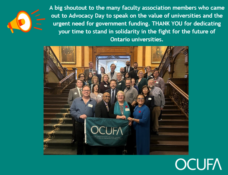 OCUFA's tweet photo. Thank you! @WindsorFaculty @cuasa @APUOtt @LakeheadLufa @uwofa1 @utfaculty @QUFAtweet @WLUFA @NUFSAUnit1 @FAUWaterloo @UWOFA  @trentfaculty @YUFAyorku 
Our press release: https://t.co/cEOugPvCuY https://t.co/YdloAZfkil