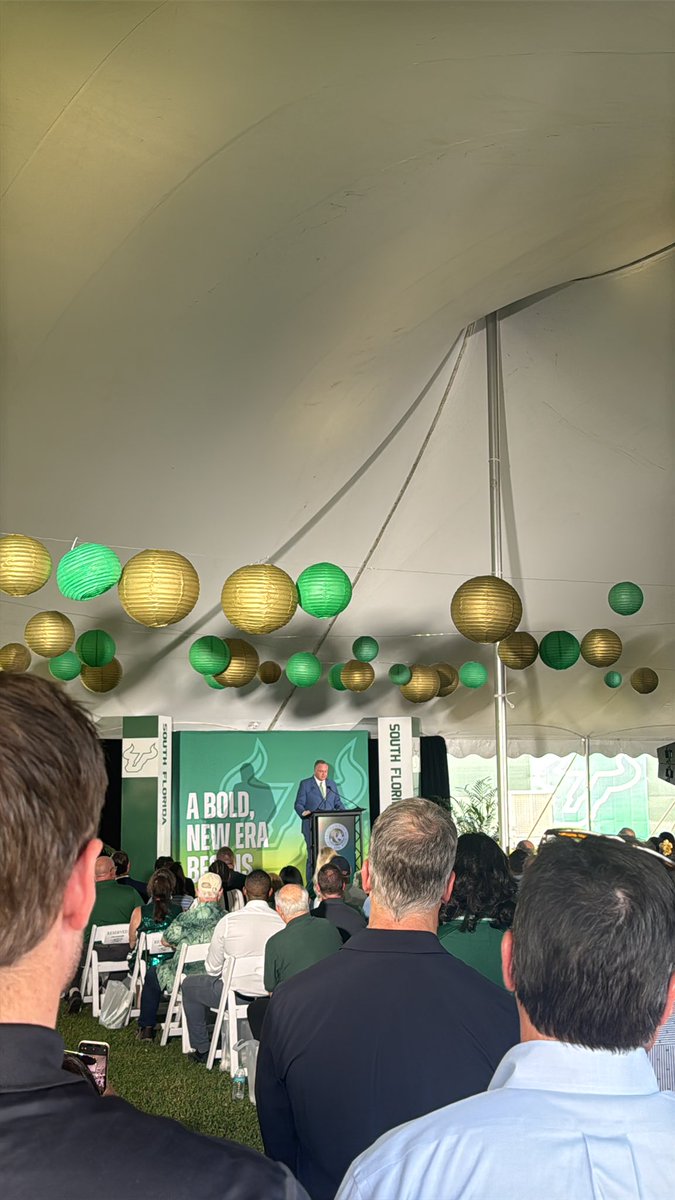 Athletic director Micheal Kelly speaks at #USF’s stadium groundbreaking, which is scheduled to
occur shortly.