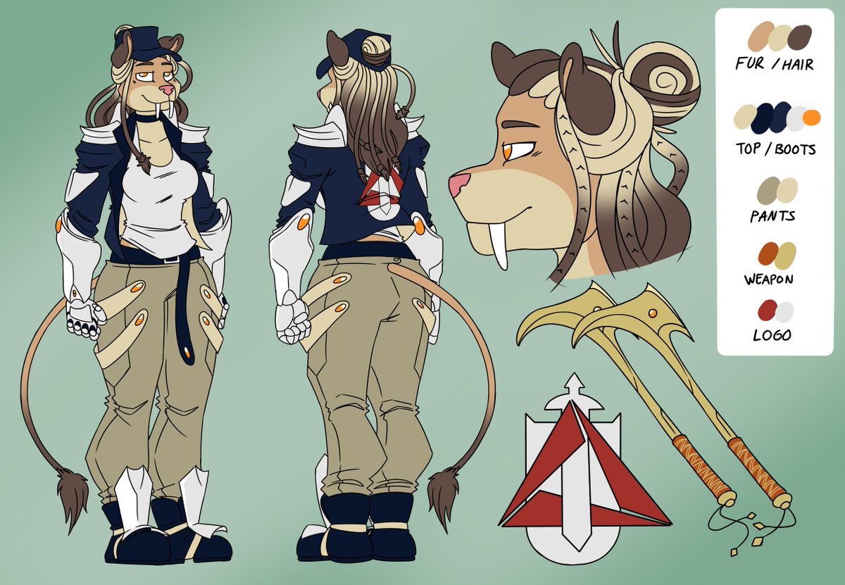 Commission for <a href="/perma_frosty/">AFrosty</a> . A ref sheet for their lioness, Sparque!