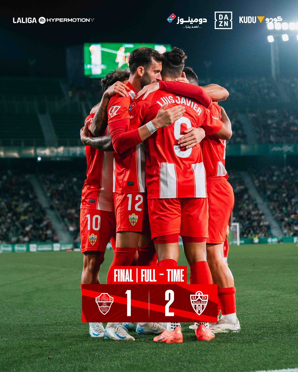 ⏱ FT | A well-deserved win! 💥
Lopy ⚽️
Suárez ⚽️
#VamosAlmería 🔴⚪️ | #ElcheAlmería ⚔️