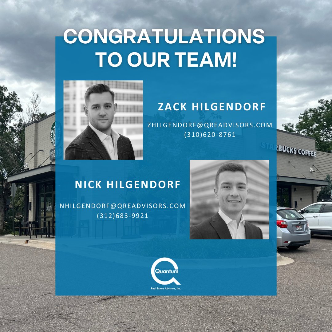 JUST CLOSED! Excellent store sales paired with great underlying real estate allowed the Quantum team to procure multiple offers and close at list price.

Congratulations to <a href="/ZackHilgendorf/">Zack Hilgendorf</a> and Nick Hilgendorf for their work on this transaction!

#QREAdvisors #RealEstate #Retail