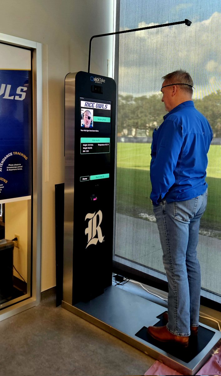 QuickTake's Chief Medical Officer and co-founder Dr. John Noble visiting the Rice University Athletic Department to test QuickTake’s pilot kiosk at the Brian Patterson Sports Performance Center.

Pushing the boundaries of #AthletePerformance #SportsTech! 🏈💪